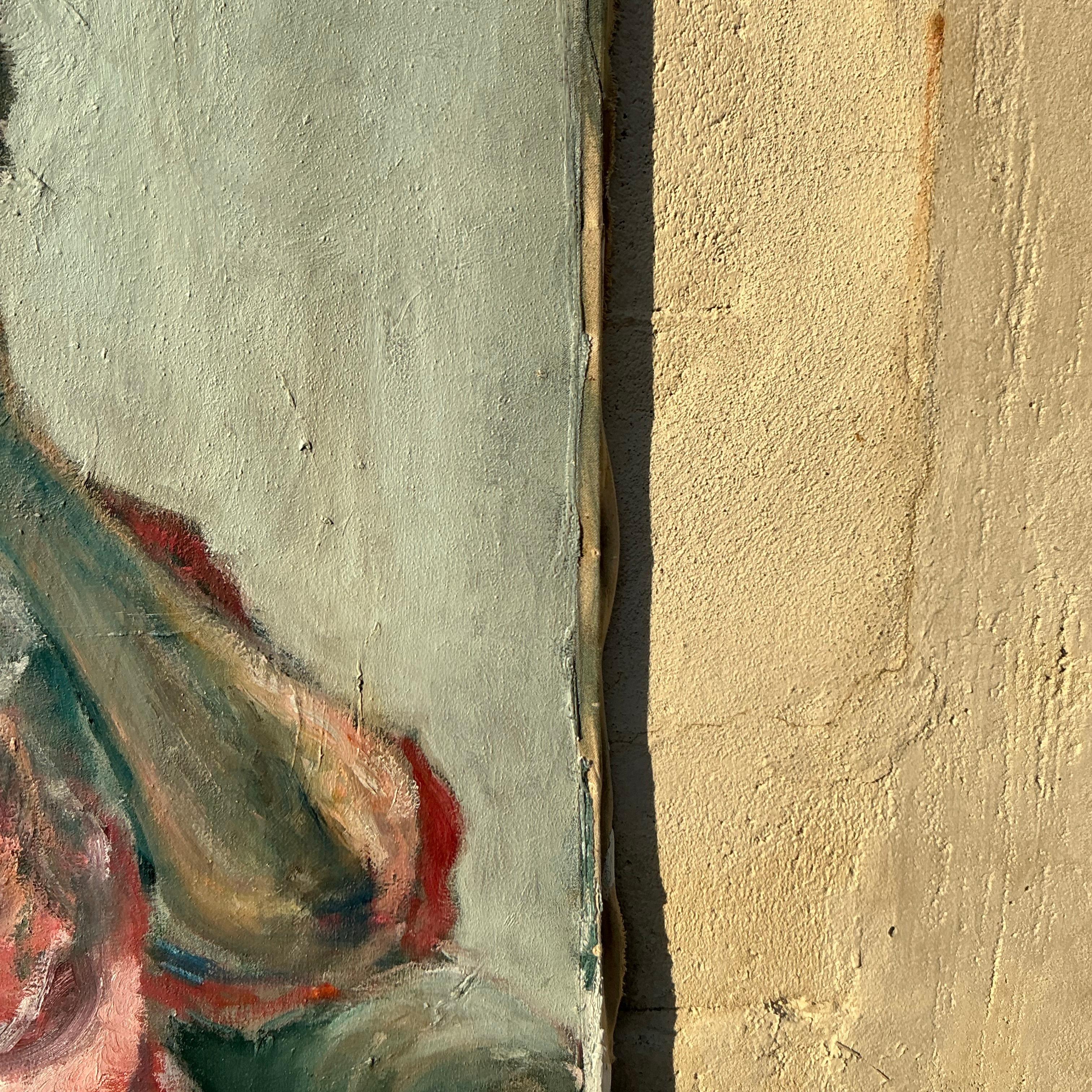 Vintage Boho Original Oil Painting of Woman 2