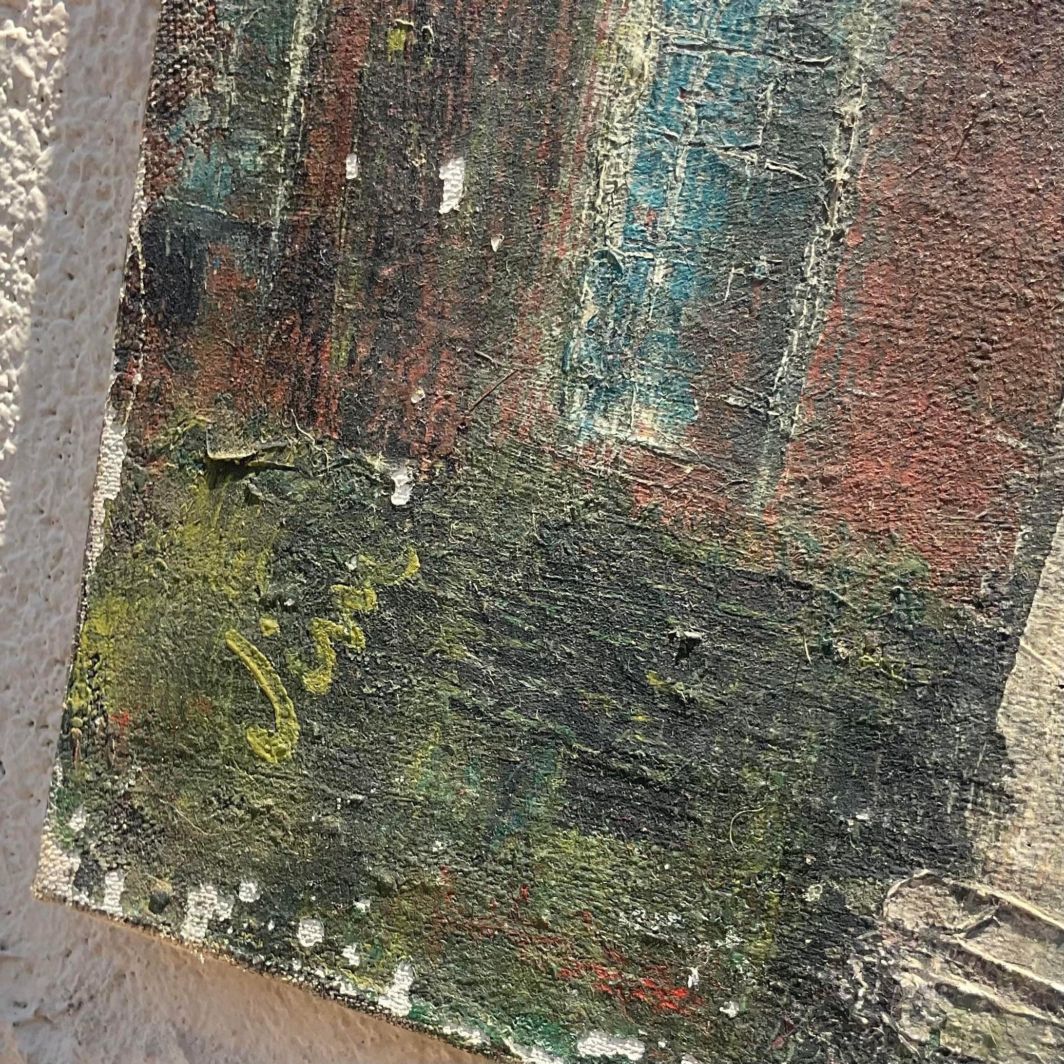 Embrassez l'essence libre du style bohème avec notre œuvre d'art Vintage Original Oil on Canvas. Inspirée par la riche tapisserie de la culture américaine, cette pièce séduit par son mélange de charme éclectique et d'expression artistique, ajoutant