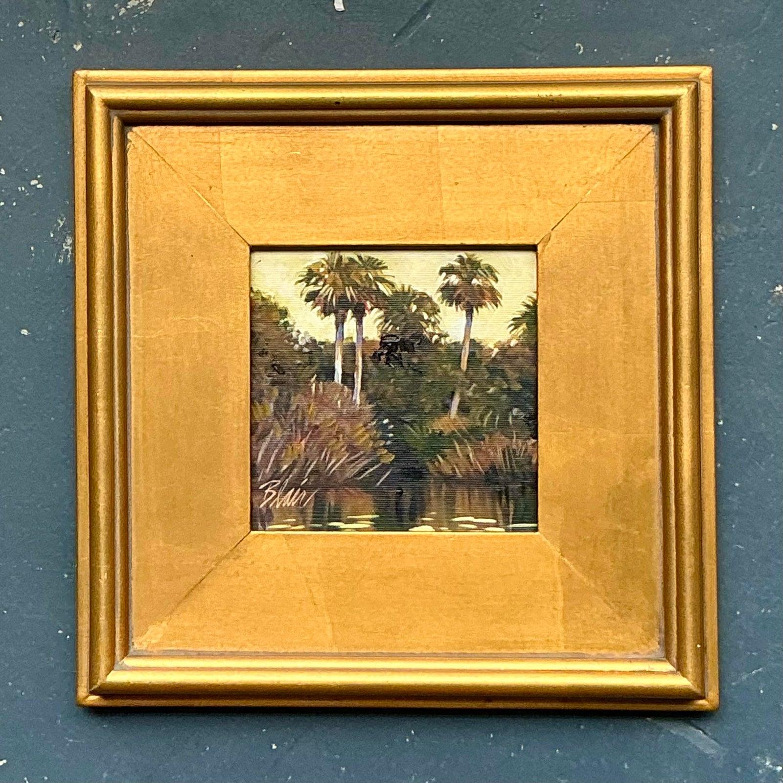 Vintage Boho Original Ölgemälde auf Leinwand der Everglades (amerikanisch) im Angebot