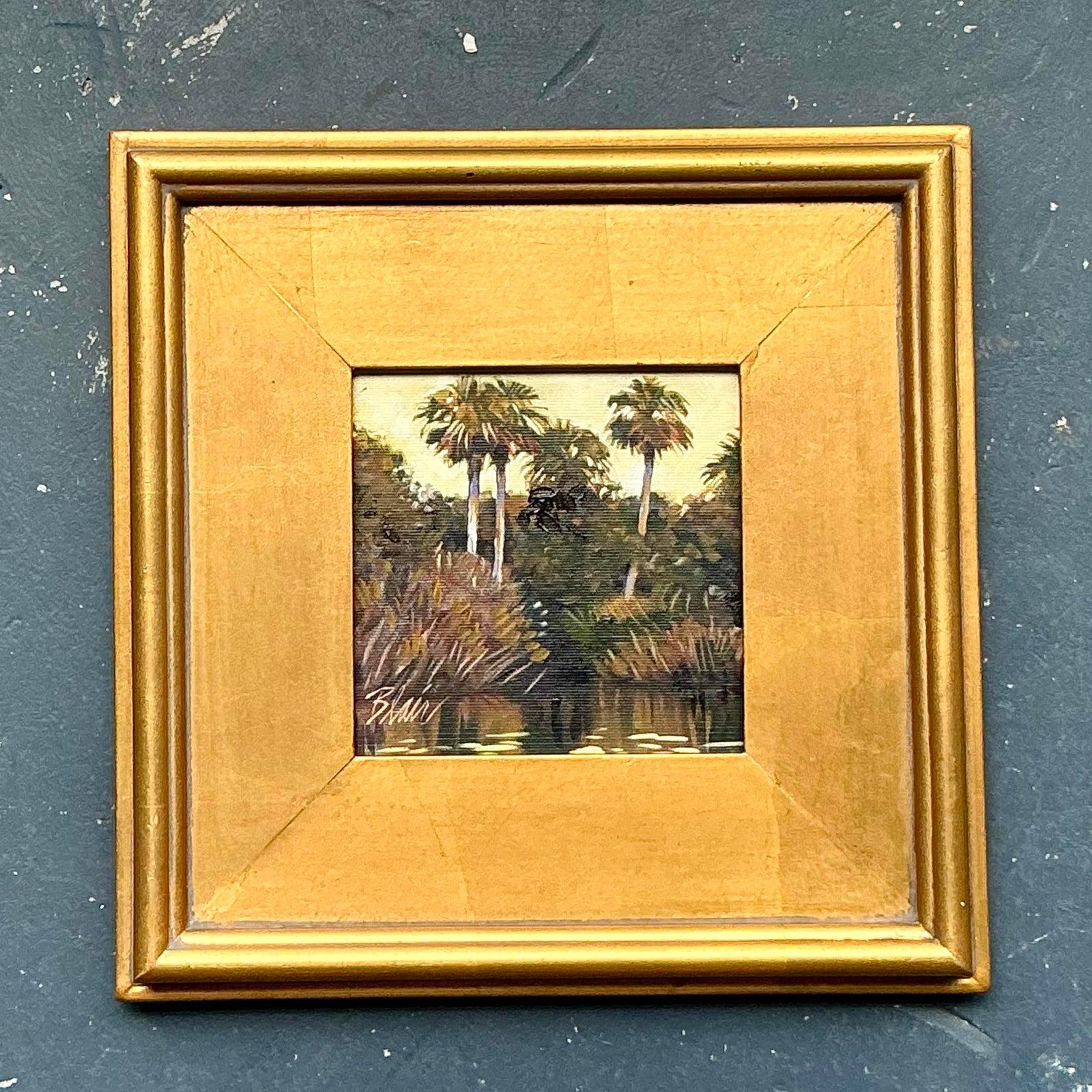 Vintage Boho Original Ölgemälde auf Leinwand der Everglades im Zustand „Gut“ im Angebot in West Palm Beach, FL