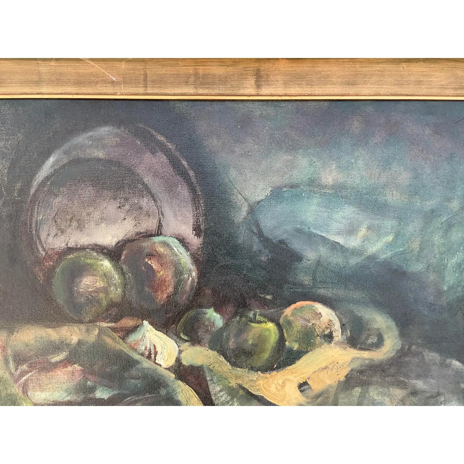 20th Century Vintage Boho Original Oil Painting Signed Stern Hagen For Sale