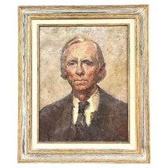 Vintage Boho Original Oil Portrait of Man