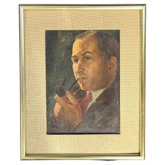 Vintage Boho Original Oil Portrait on Board