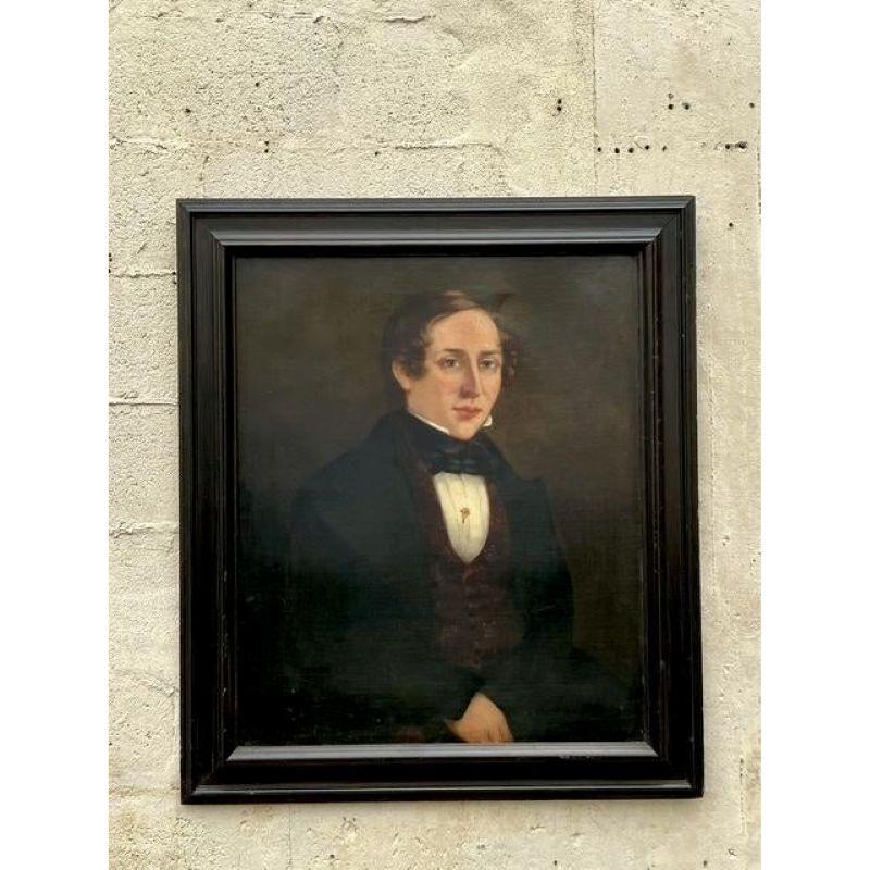 XIXe siècle Portrait à l'huile original de Boho sur toile en vente