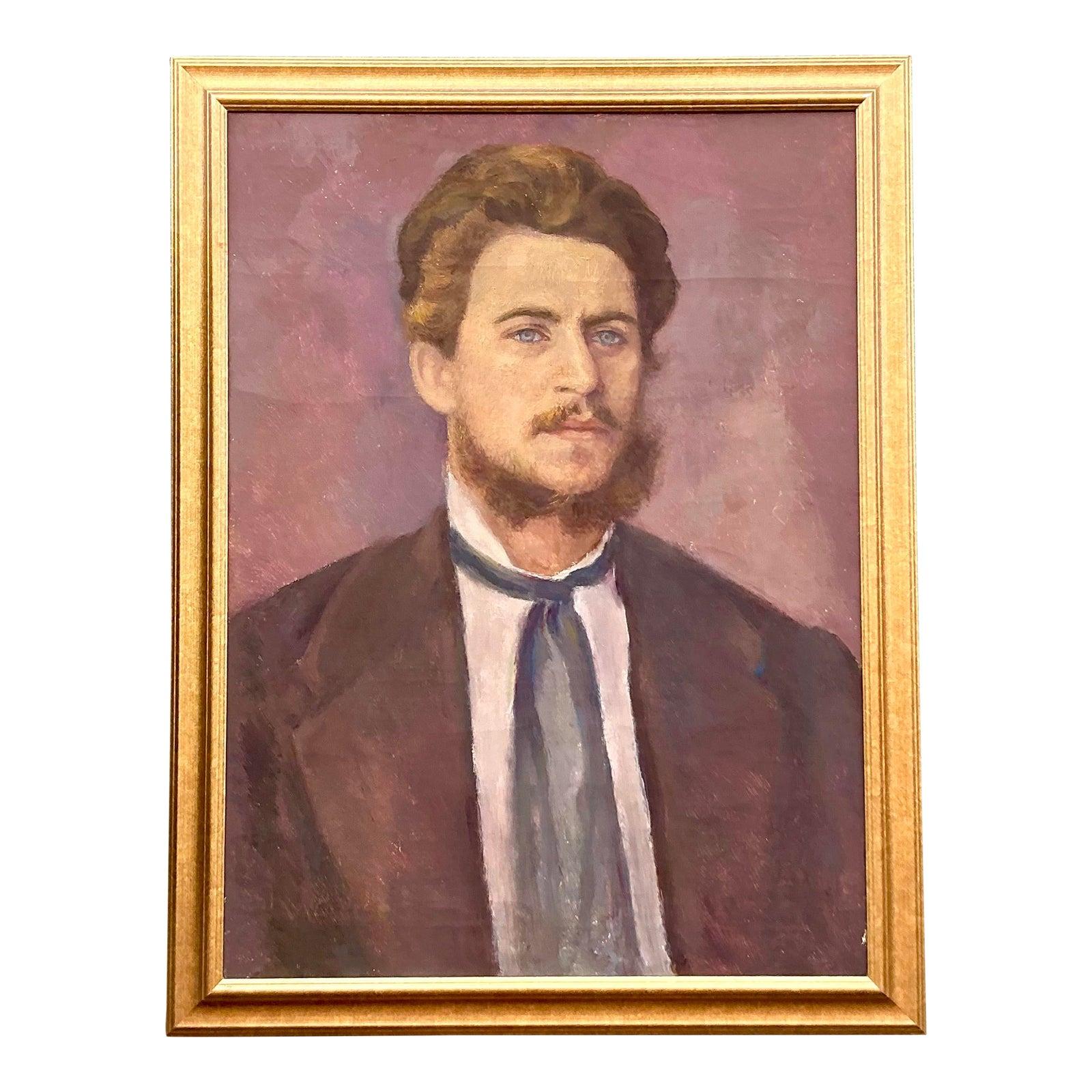 Toile Portrait à l'huile original de Boho sur toile en vente