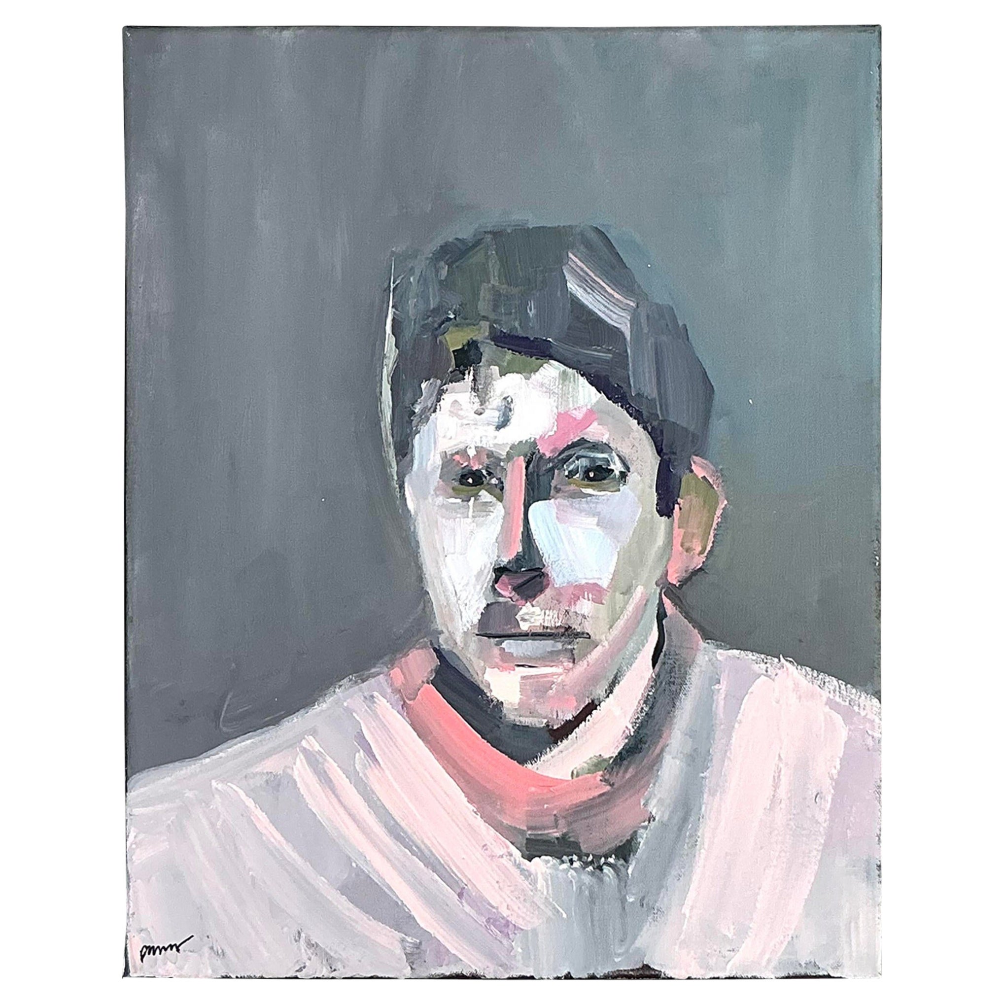 Portrait à l'huile original de Boho sur toile