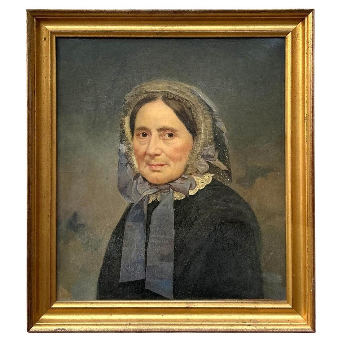 Vintage Boho Original Oil Portrait on Canvas