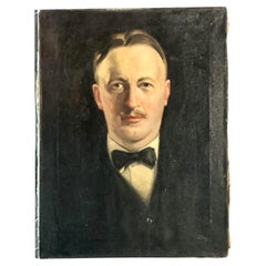 Vintage Boho Original Oil Portrait on Canvas