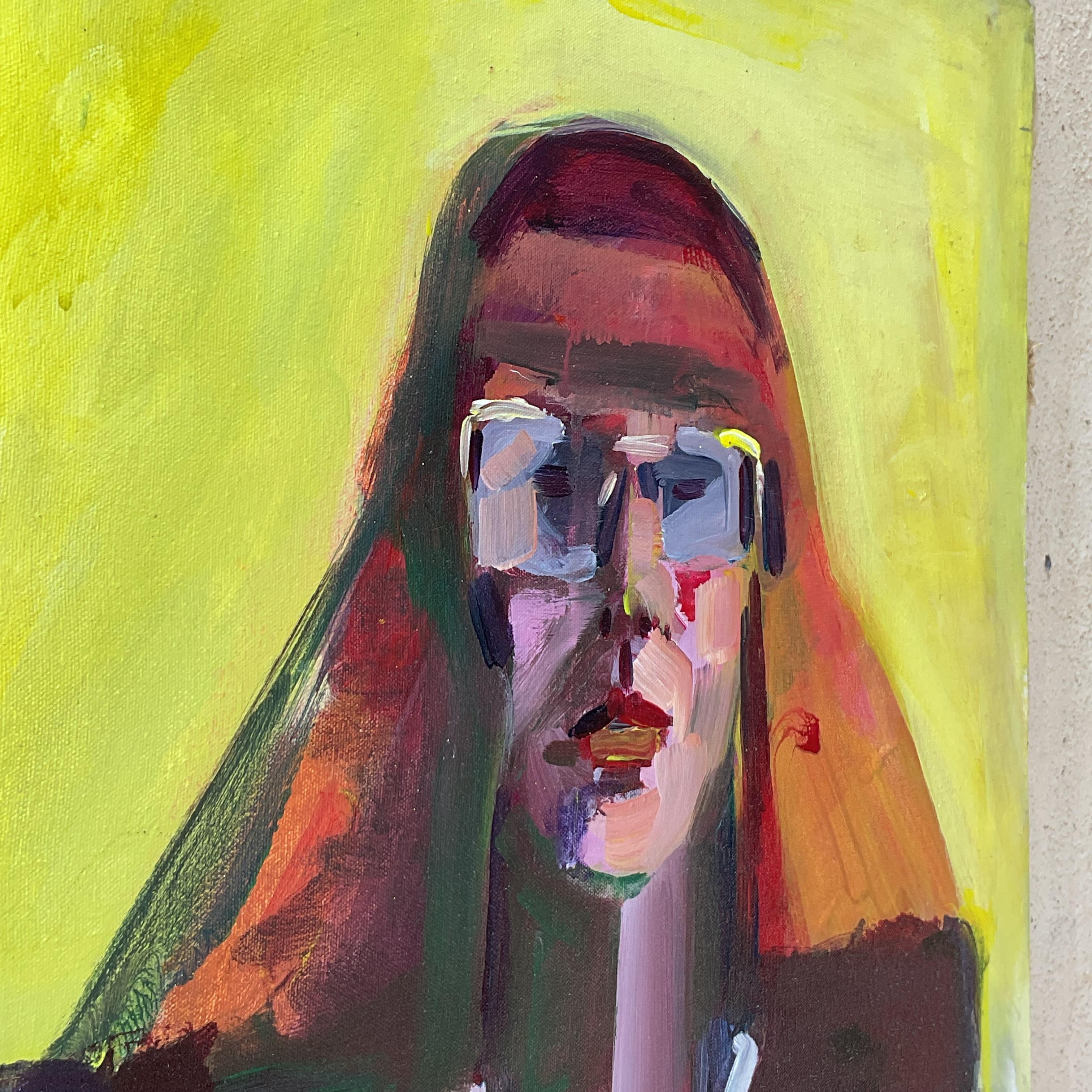 Eleva tus paredes con este Retrato al Óleo Original Boho Vintage sobre Lienzo. Pintada a mano en América, esta pieza desprende un toque artístico y capta la esencia del estilo bohemio, añadiendo un toque de encanto ecléctico y personalidad a