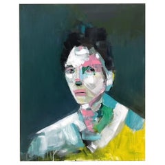 Vintage Boho Original Oil Portrait on Canvas Painting