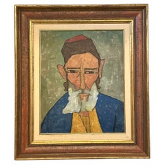 Peinture à l'huile originale d'un portrait bohème vintage sur toile