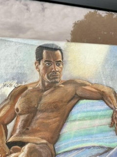 Portrait original d'un nu pastel Boho sur papier