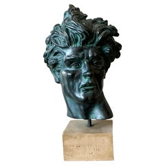Vintage Boho Original Patinated Bust of Man Vintage Boho Original Patinated Bust of Man