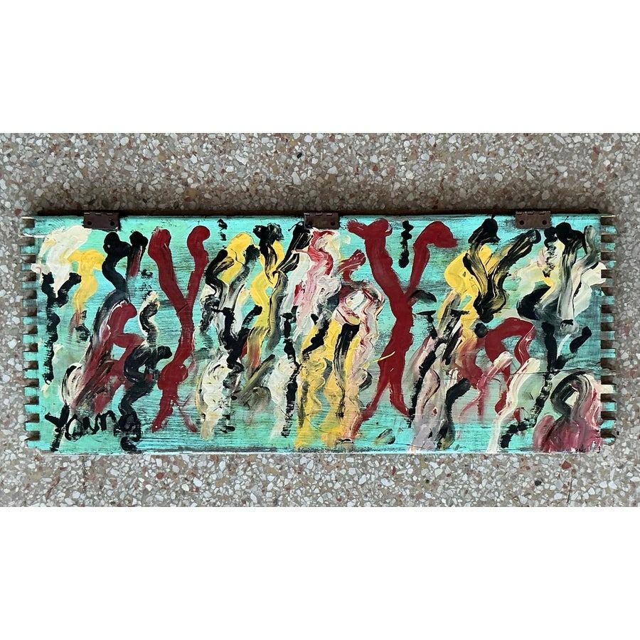 20th Century Vintage Boho Original Purvis Young Painting on Door For Sale