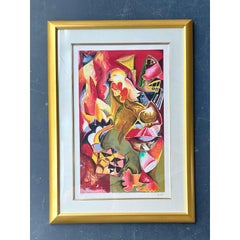 Vintage Boho Original Signed and Numbered Lithograph