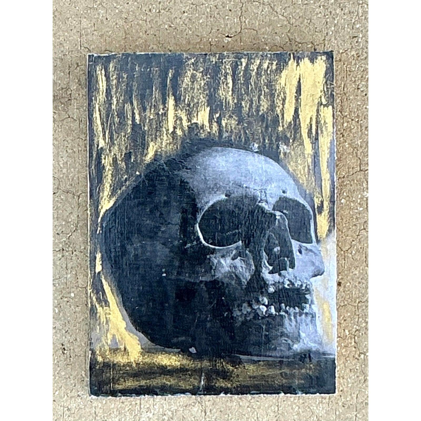 Vintage Boho Original Totenkopf Abstrakt auf dem Brett im Zustand „Gut“ im Angebot in West Palm Beach, FL