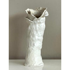 Vintage Boho Original Slab Built Studio Pottery Vase