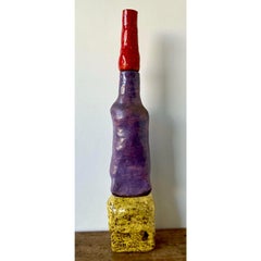 Vintage Boho Original Stacked Glazed Ceramic Totem Sculpture