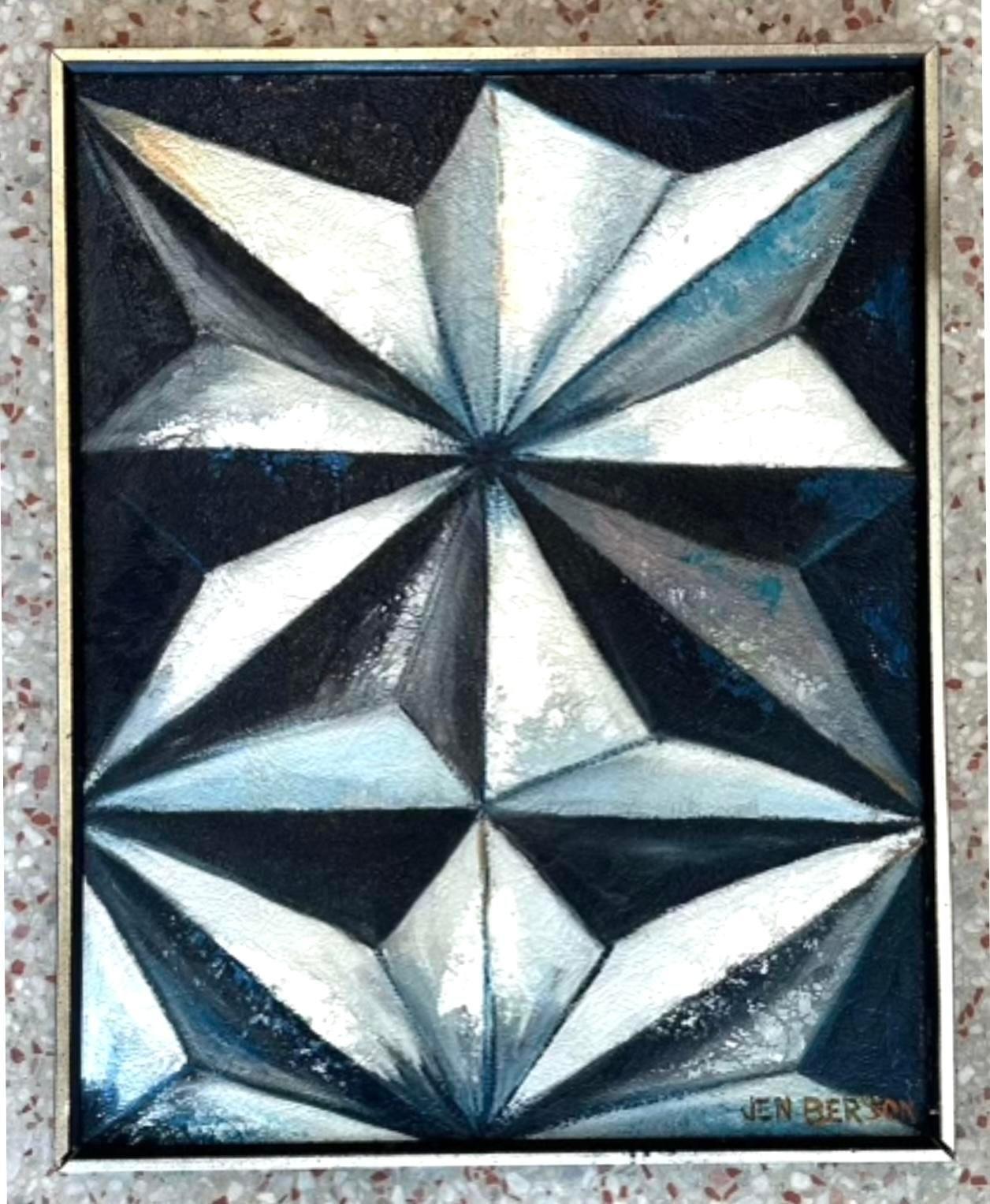 Vintage By Pittura astratta originale a stella su tela In condizioni buone in vendita a west palm beach, FL