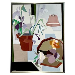 Vintage Boho Original Still Life Oil on Canvas