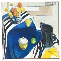 Vintage Boho Original Still Life Oil on Canvas