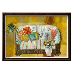 Vintage Boho Pintura original bodegón sobre lienzo