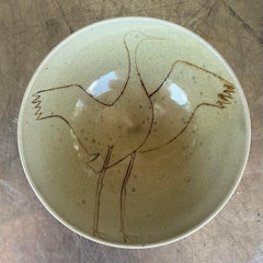 Vintage Boho Original Studio Pottery Crane Bowl
