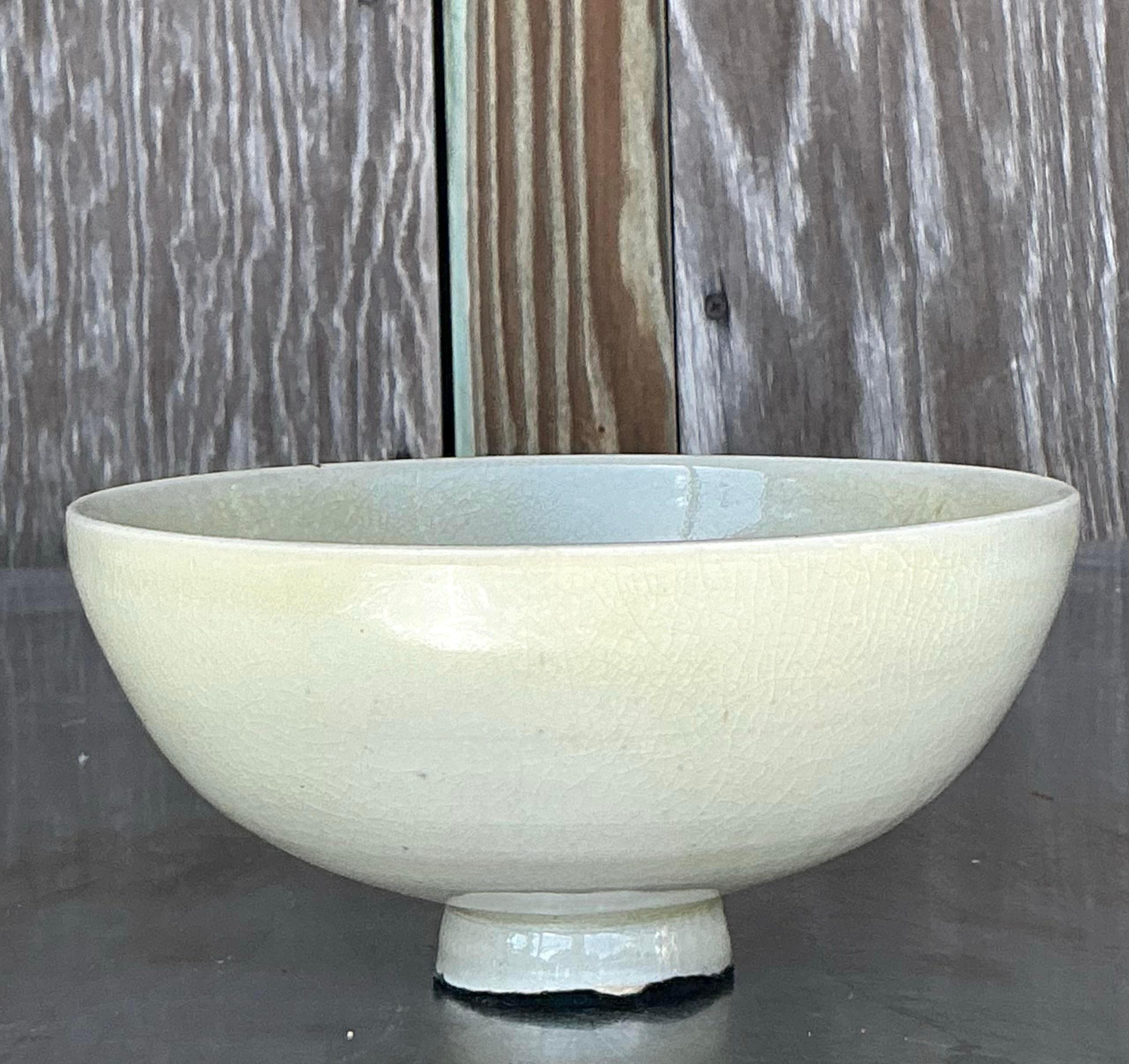 XX secolo Ciotola a forma di gru in Studio Pottery originale Boho d'epoca in vendita