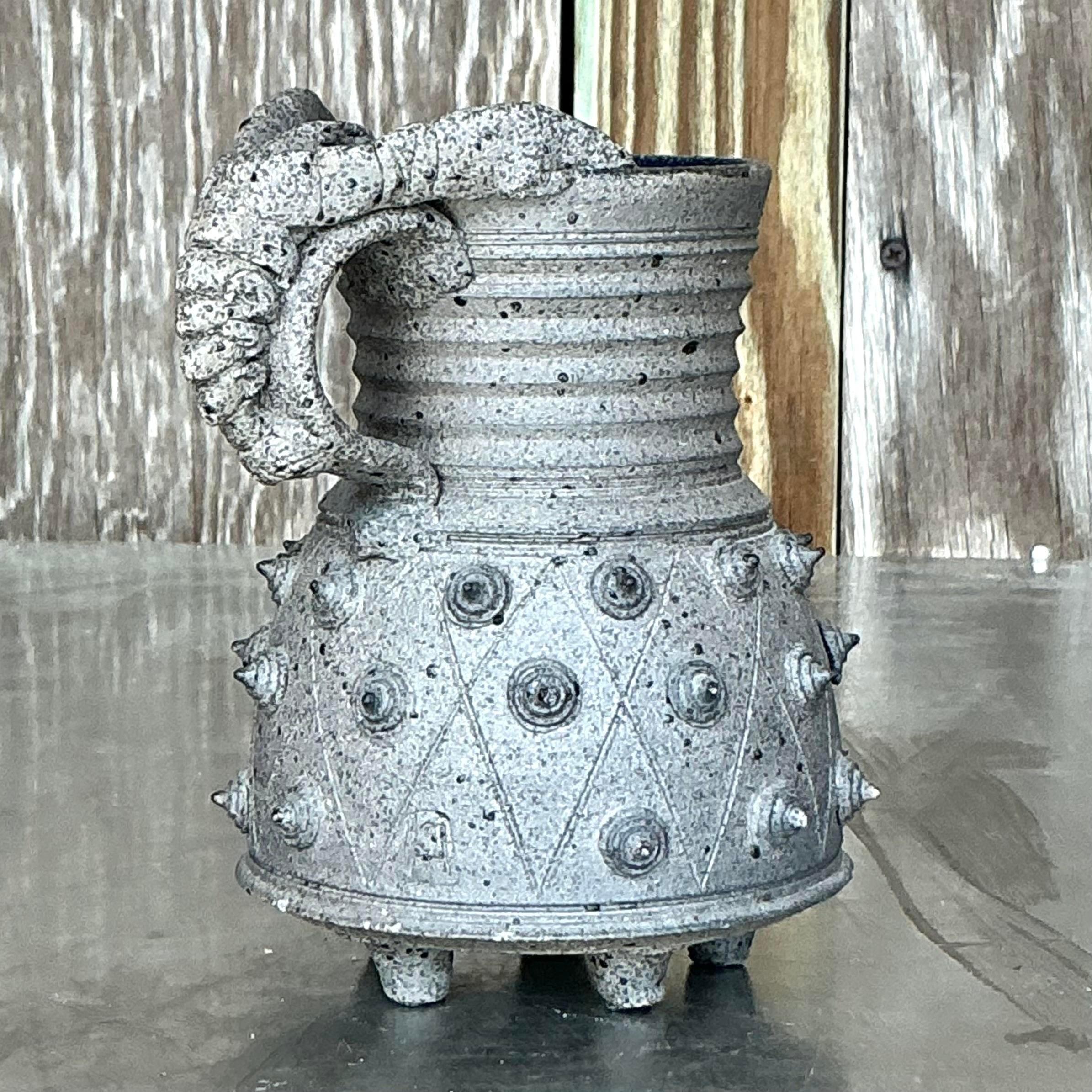 Vintage Boho Original Studio Pottery Crawdad Vase In Good Condition For Sale In West Palm Beach, FL