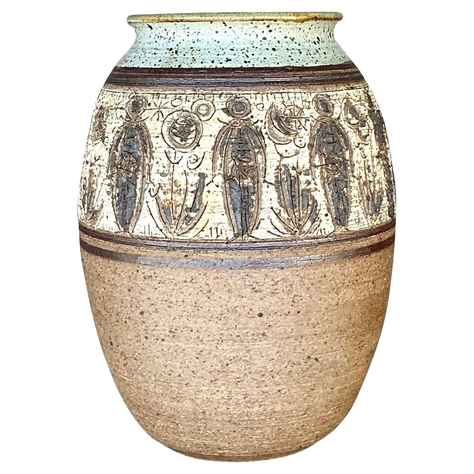 Vaso figurato d'epoca Boho Original Studio Pottery in vendita