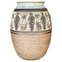 Jarrón Figural Vintage Boho Original Studio Pottery