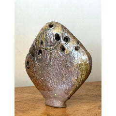 Vintage Boho Original Studio Pottery Flower Frog Vase