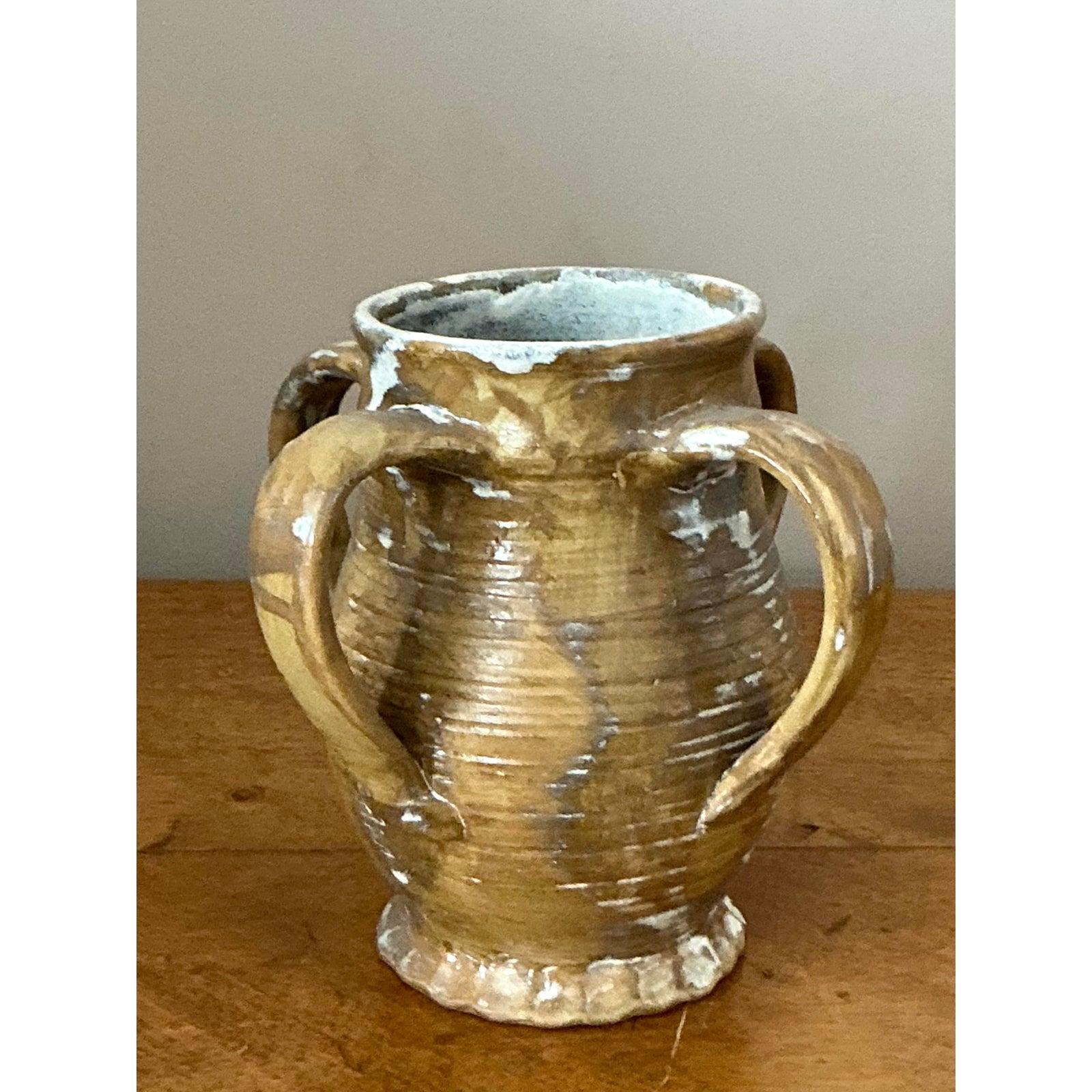 Americano Vaso con manico in Studio Pottery originale Boho d'epoca in vendita