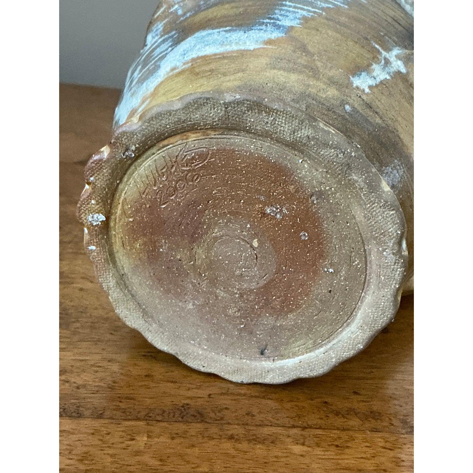 Argilla Vaso con manico in Studio Pottery originale Boho d'epoca in vendita
