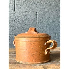 Vintage Boho Original Studio Pottery Lidded Bowl