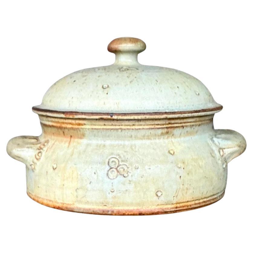 Bol à couvercle vintage Boho Original Studio Pottery