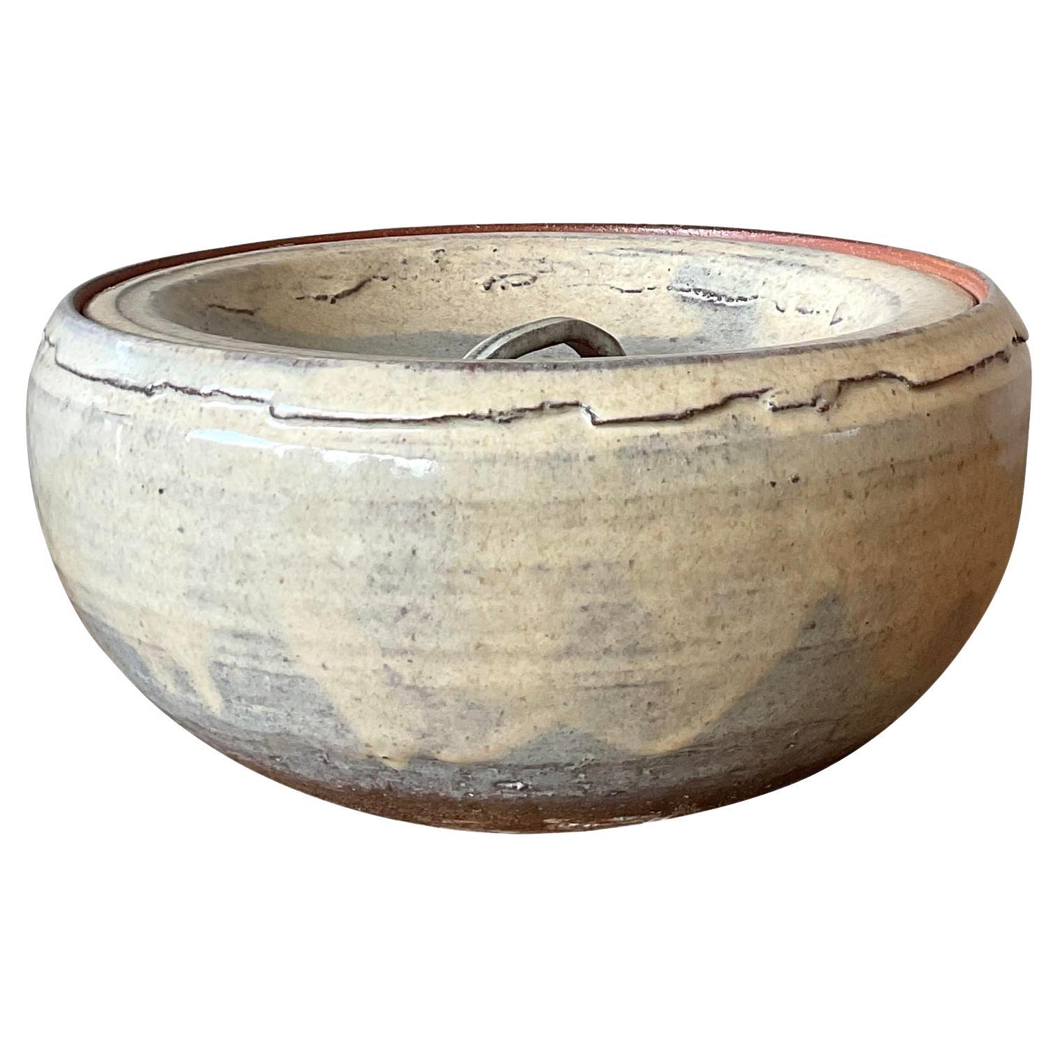 Ciotola con coperchio in Studio Pottery originale Boho vintage
