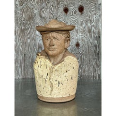 Vintage Boho Original Studio Pottery Lidded Jar