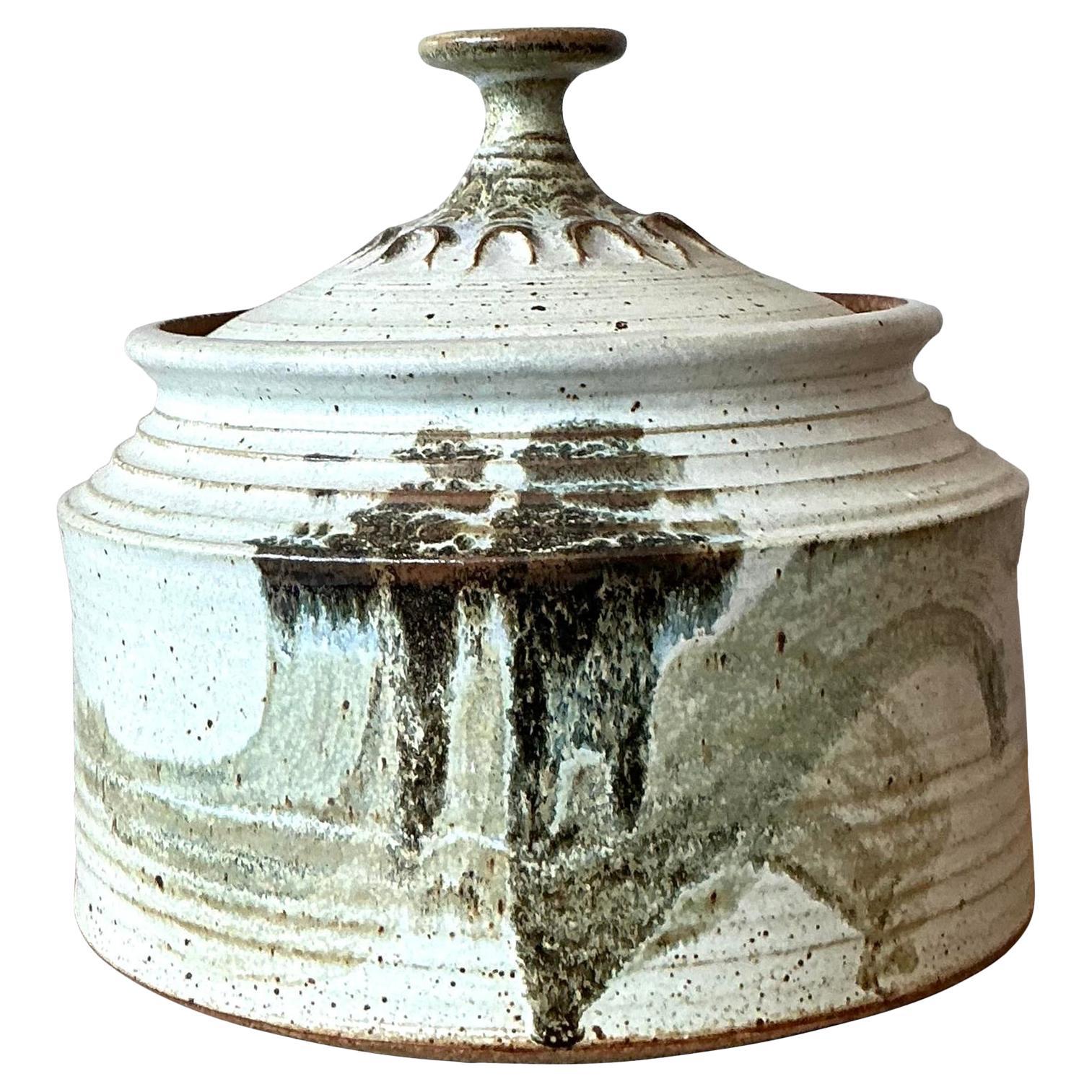 Vintage Boho Original Studio Pottery Lidded Pot