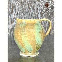 Vintage Boho Original Studio Pottery Pitcher