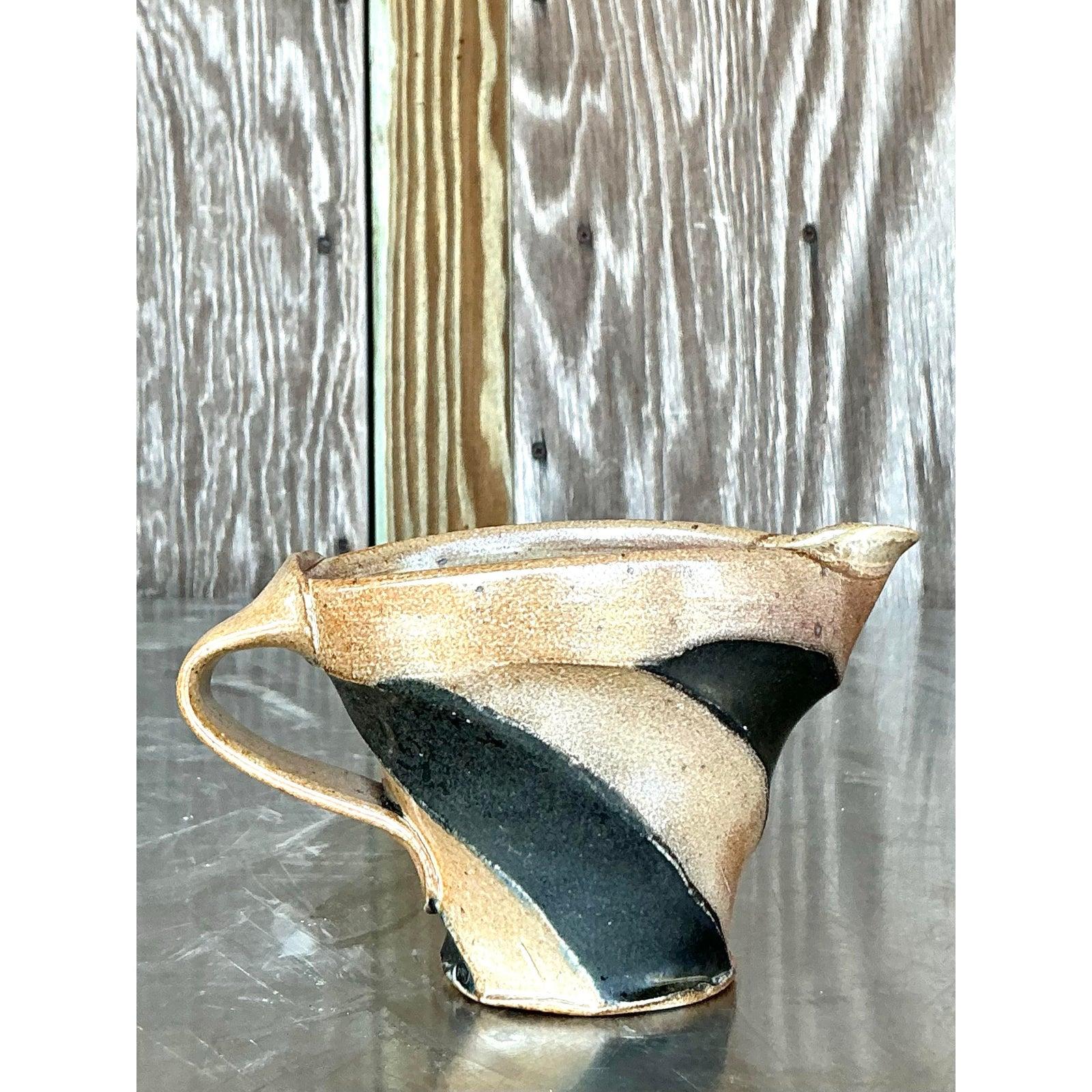 Vintage Boho Original Studio Pottery Pitcher en Bueno estado para la venta en west palm beach, FL