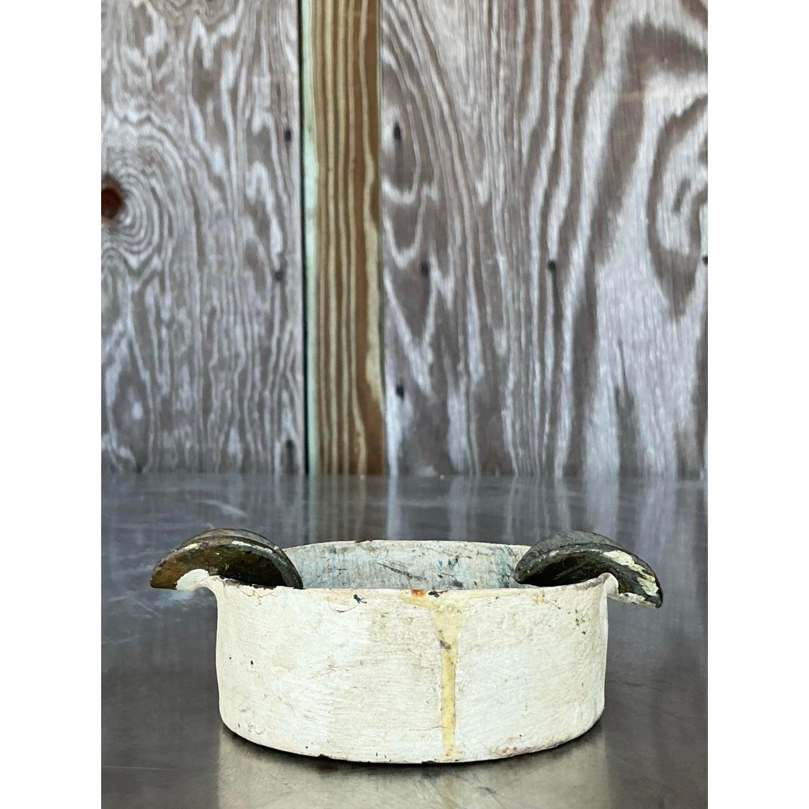 Vintage Boho Original Studio Pottery Pitcher Alfarería en venta