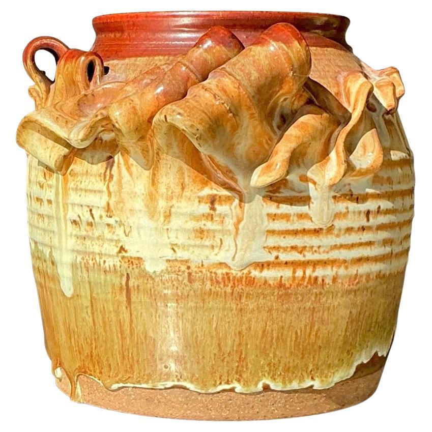 Jarrón de cintas Vintage Boho Original Studio Pottery