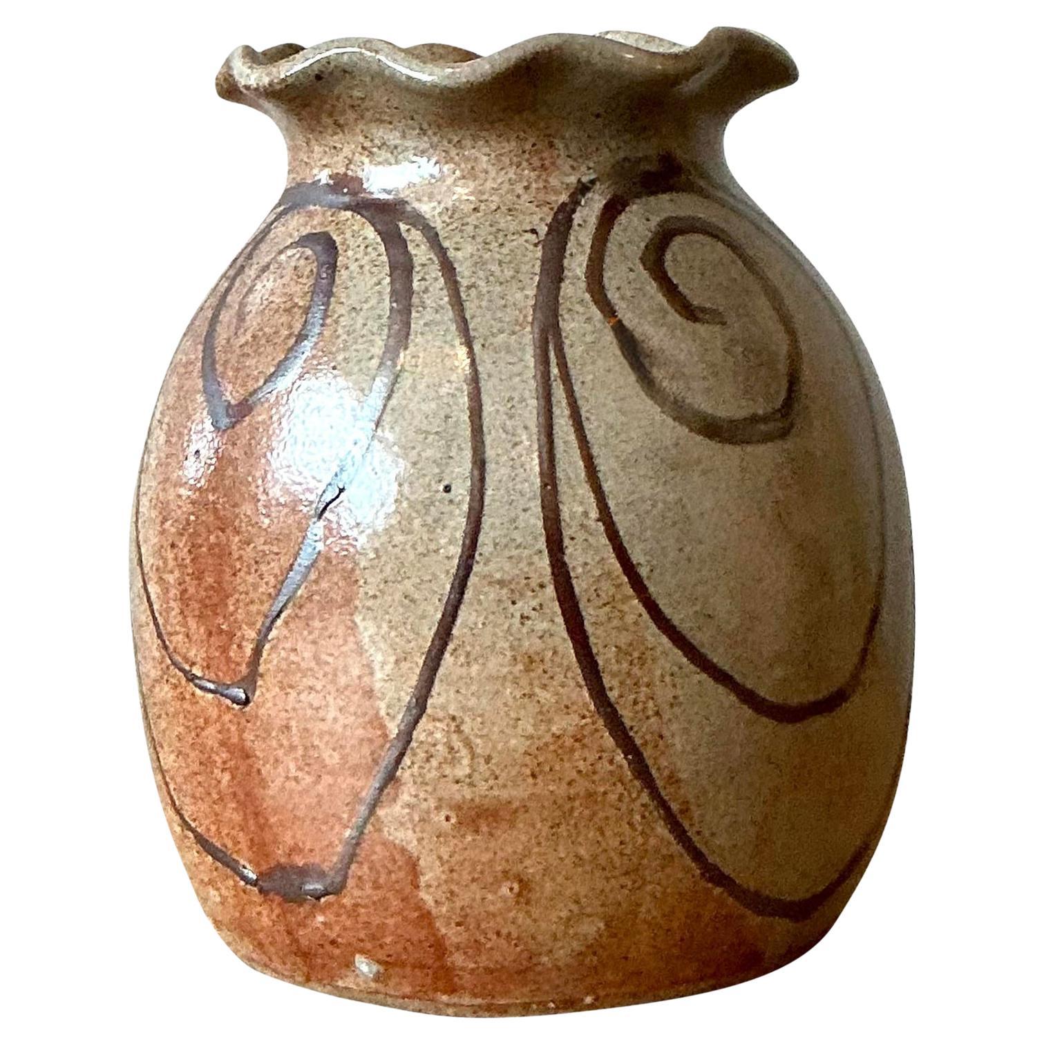 Vaso con volant vintage Boho Original Studio Pottery