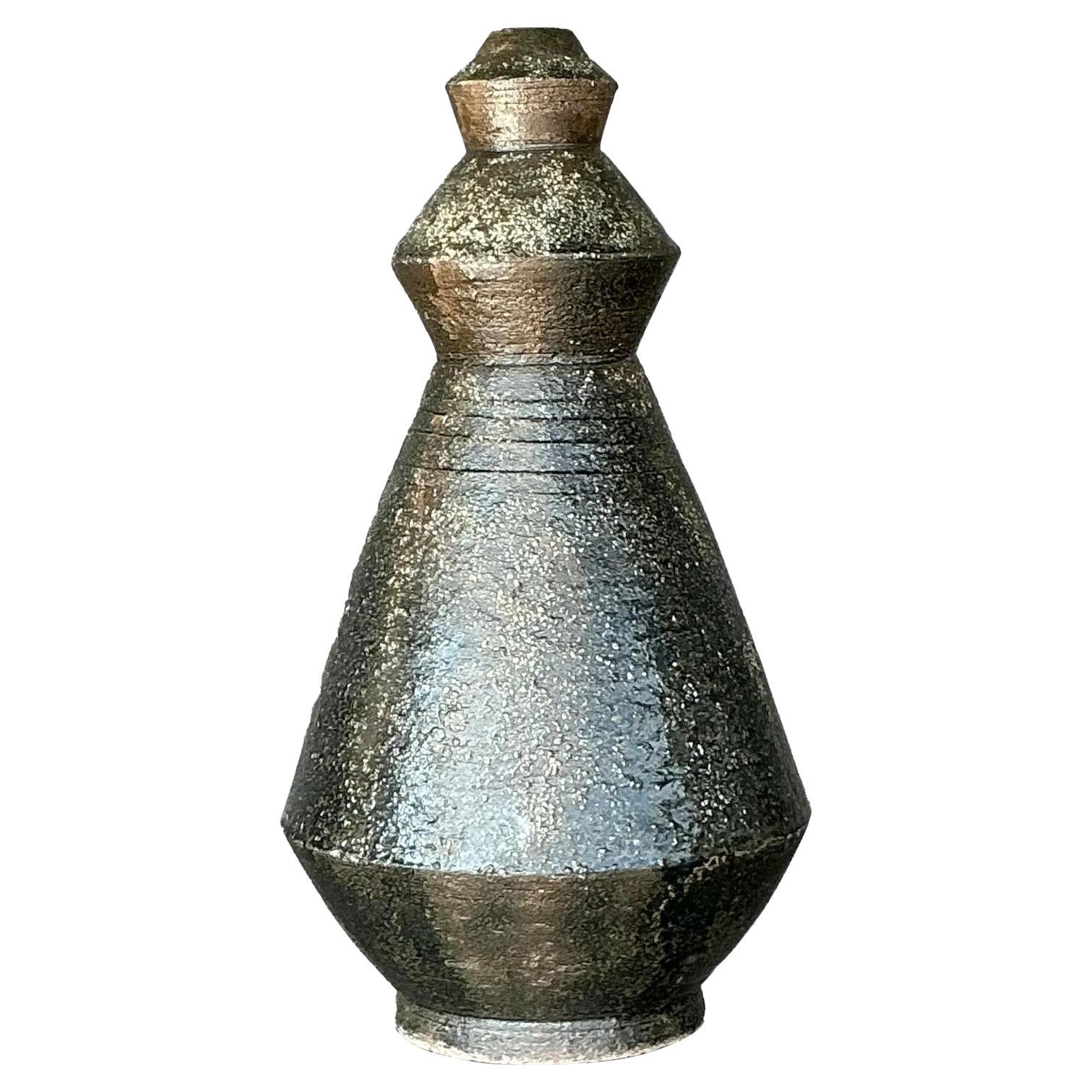 Vaso d'epoca Boho Original Studio Pottery Scored