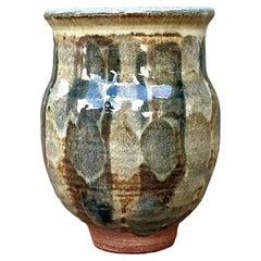 Vintage Boho Original Studio Pottery Small Striped Vase
