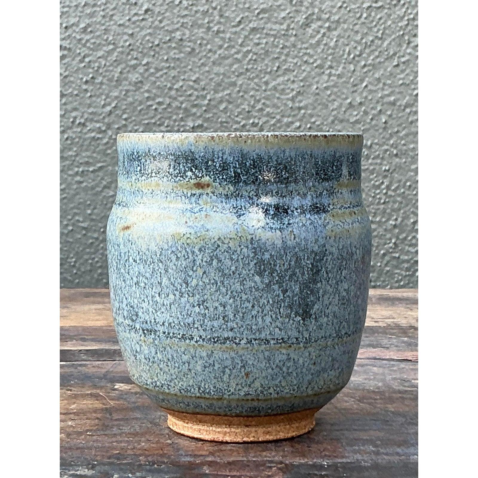 Vaso piccolo d'epoca Boho Original Studio Pottery in vendita 3