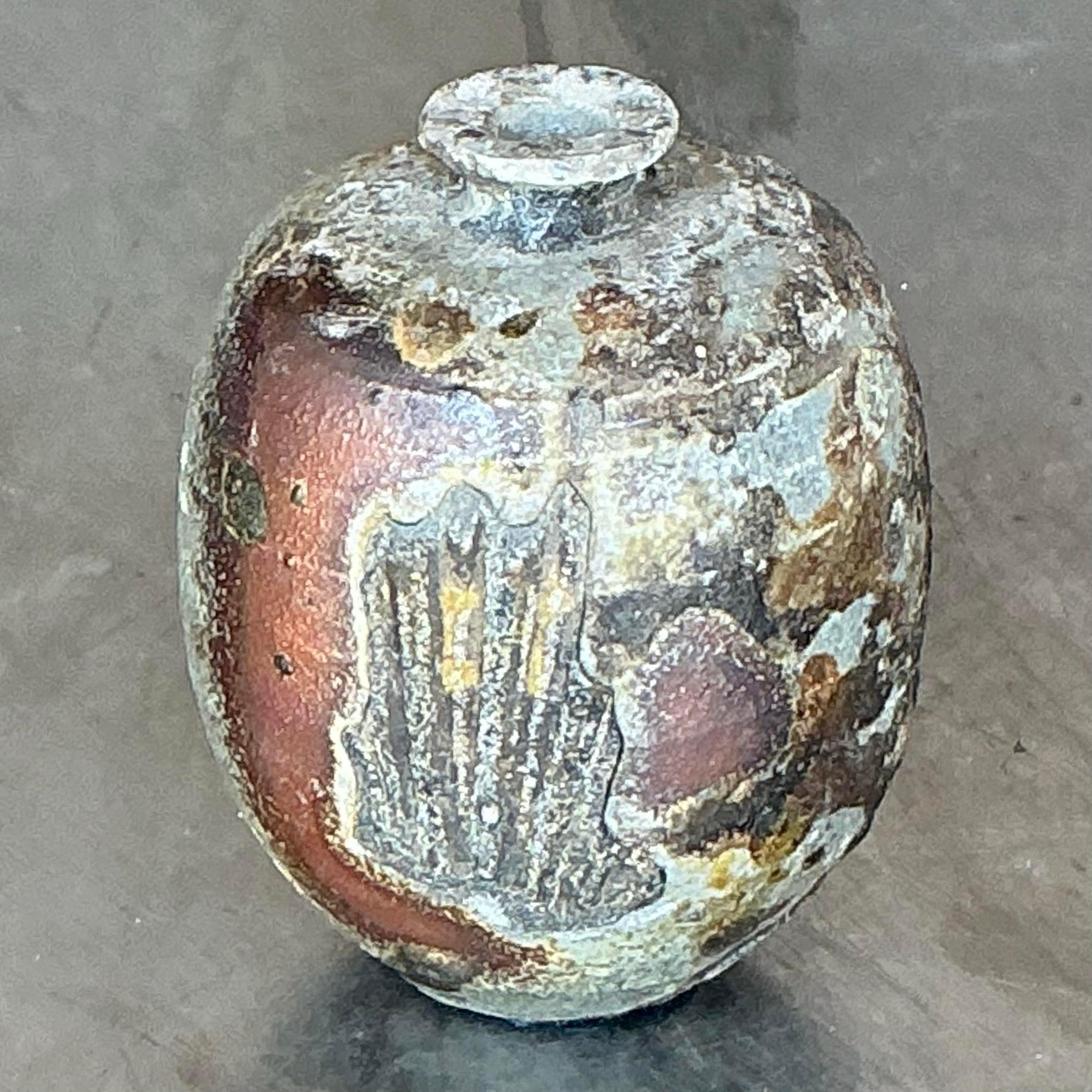 Américain Boho Original Studio Petit vase en poterie en vente