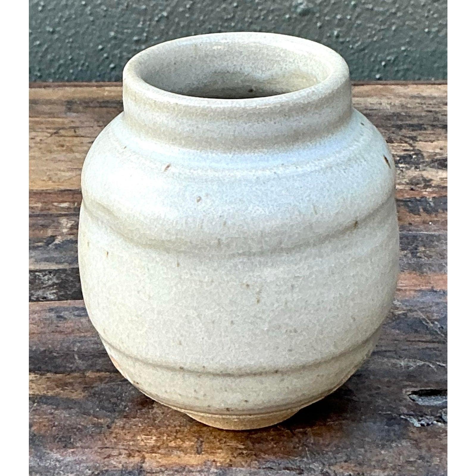 Minimalismo Vaso piccolo d'epoca Boho Original Studio Pottery in vendita