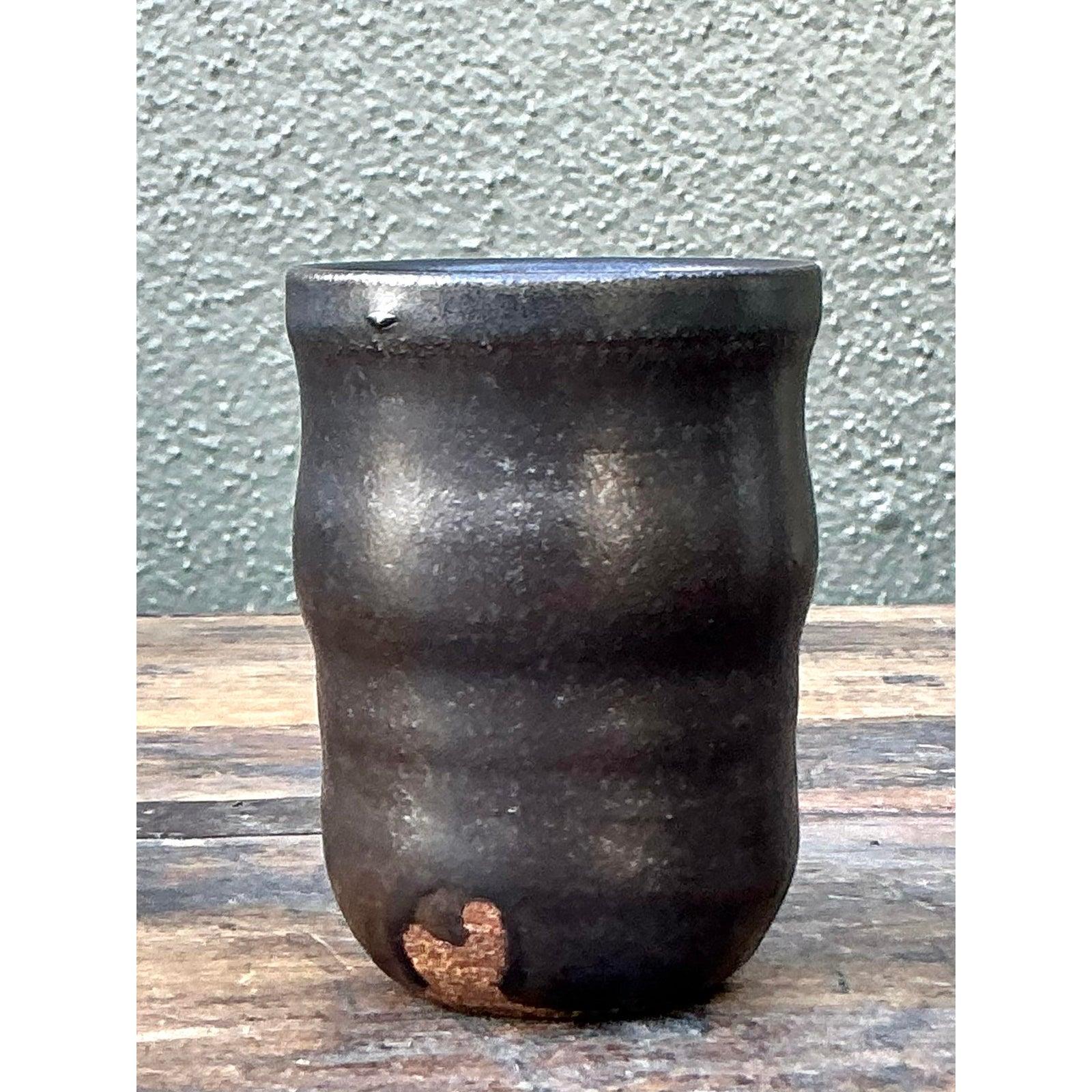 Americano Vaso piccolo d'epoca Boho Original Studio Pottery in vendita